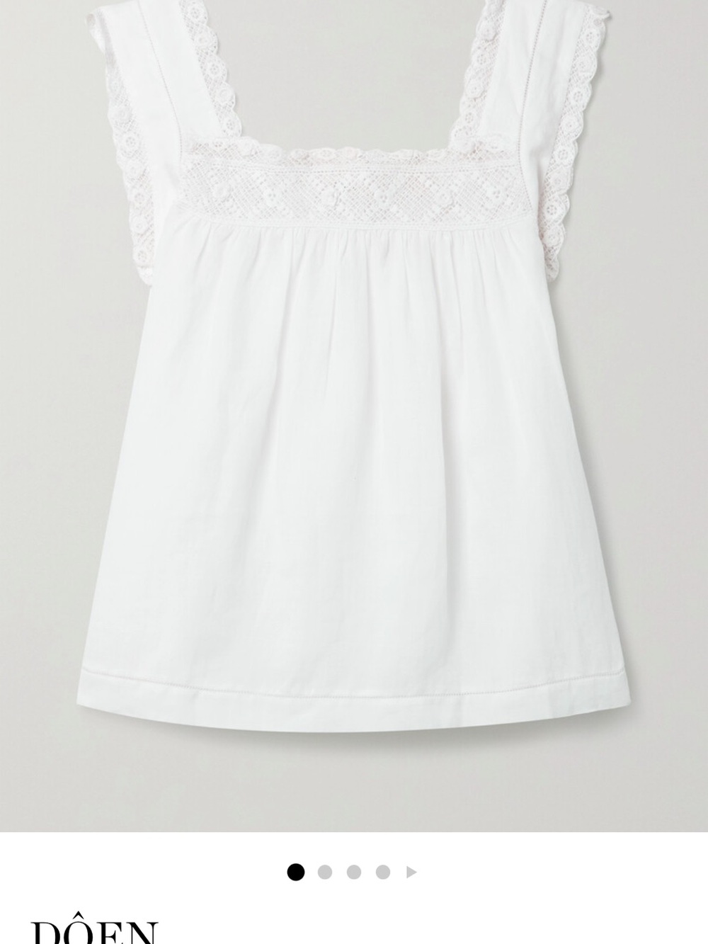 Doen Salt White Ramie Aphra Top Blouse XS